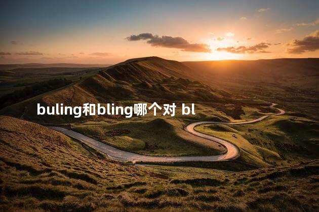 buling和bling哪个对 bling可以做英文名吗